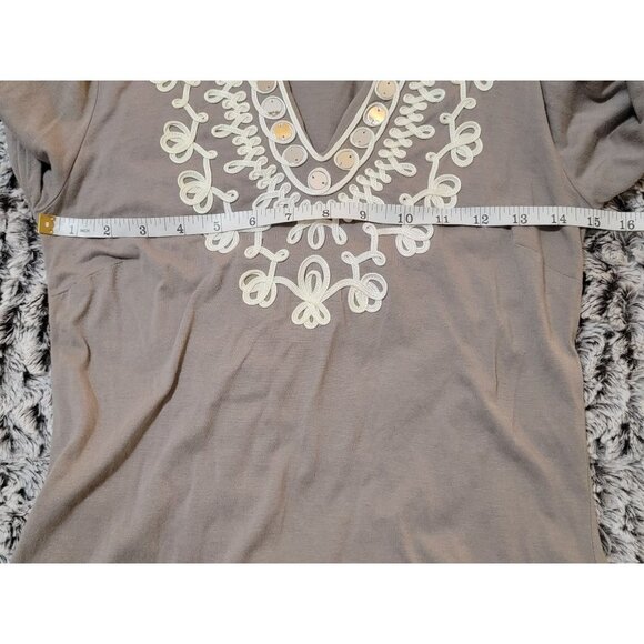 INC International Concepts Embroidery Long Sleeves Beige  SZ Small - Picture 4 of 6